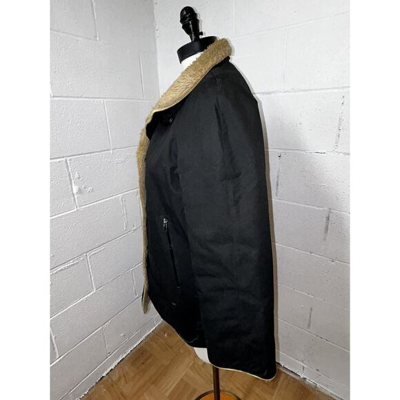 VTG Bonnie Cashin Russ Taylor 8 Barn Coat Jacket Pockets Black Faux Shearling S2 - Picture 4 of 15